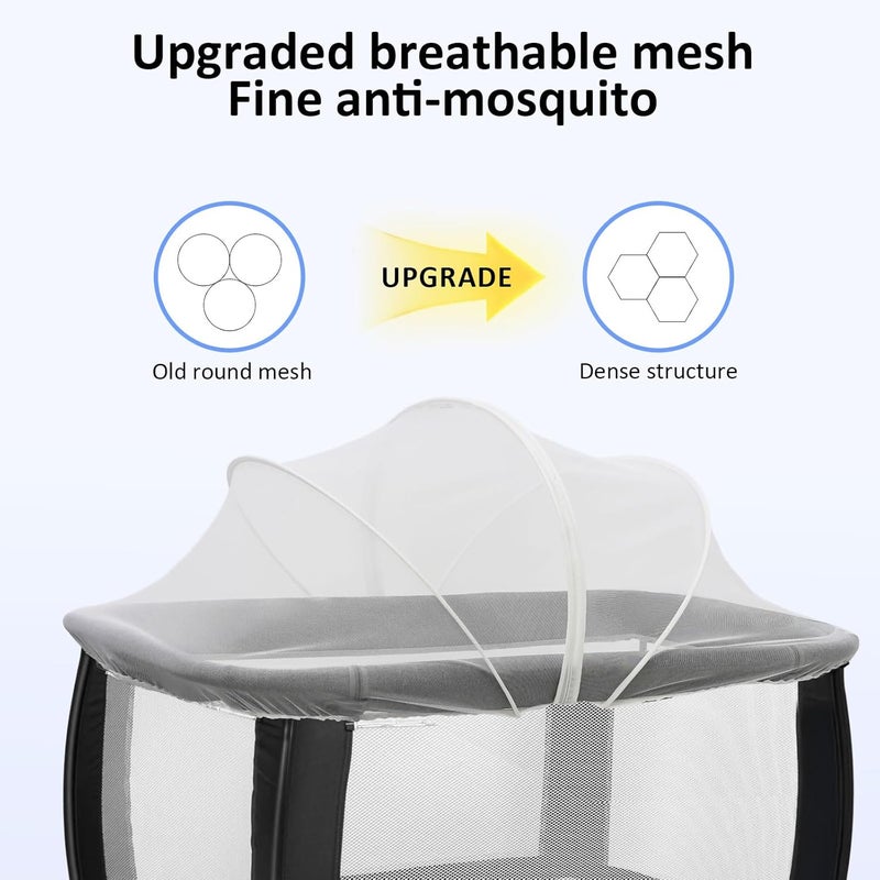 Cheermomo Pack n Play Cover, Travel Crib Tent, Pack and Play Mosquito Net Cover with 2-Way Zipper for Playpen/Mini Crib/Twin Bassinet to Keep Cats Out, White - Image 4
